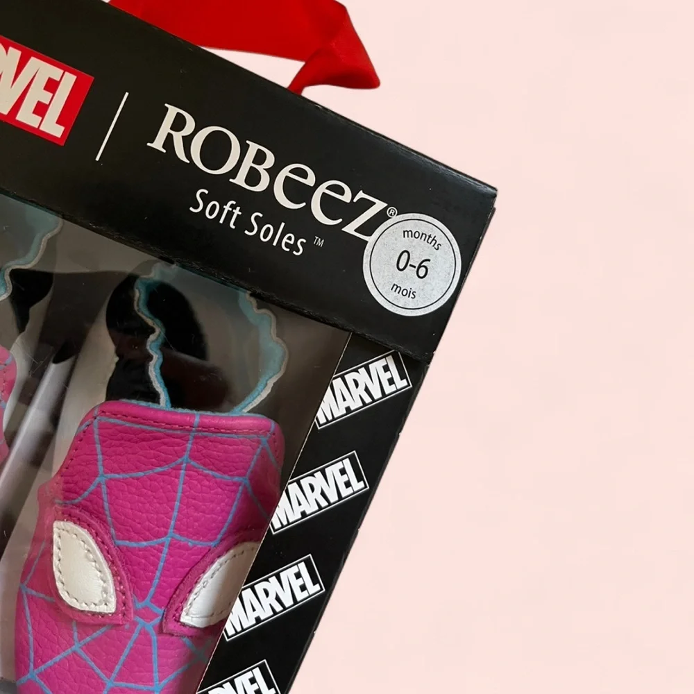 Robeez Marvel Spider-Man Soft Soles Baby Shoes - Pink Ghost-Spider (0-6 Months)